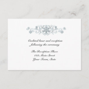 Silver Blue Snowflakes-opnamekaart Informatiekaartje