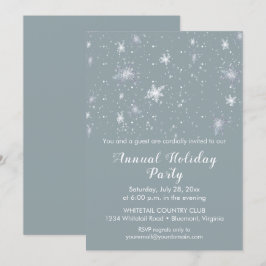 Silver Blue Snowflakes Sneeuwfeest Kaart