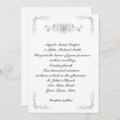 Silver Blue Snowflakes Winter Weddenschap Kaart (Voorkant / Achterkant)