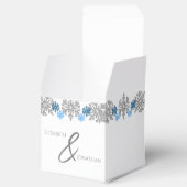 Silver Blue Snowflakes Winter Wedding Bedankdoosjes (Geopend)