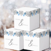 Silver Blue Snowflakes Winter Wedding Bedankdoosjes