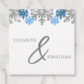 Silver Blue Snowflakes Winter Wedding Bedankjes Labels (Voorkant)