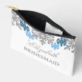 Silver Blue Snowflakes Winter Wedding Etui (Open)