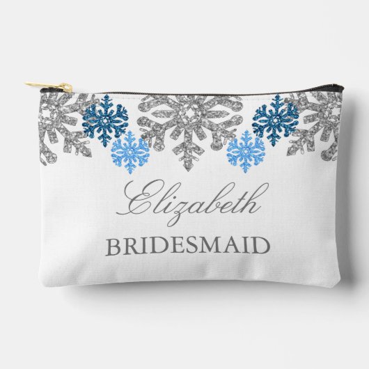 Silver Blue Snowflakes Winter Wedding Etui (Voorkant)
