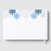Silver Blue Snowflakes Winter Wedding Gastenboek (Achterkant)
