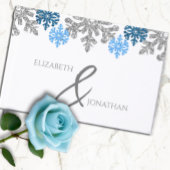 Silver Blue Snowflakes Winter Wedding Gastenboek