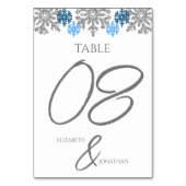 Silver Blue Snowflakes Winter Wedding Kaart (Achterkant)