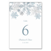 Silver Blue Snowflakes Winter Wedding Kaart (Achterkant)