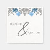 Silver Blue Snowflakes Winter Wedding Servet (Voorkant)