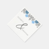Silver Blue Snowflakes Winter Wedding Servet (Hoek)
