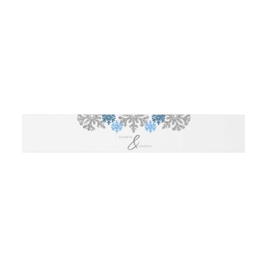 Silver Blue Snowflakes Winter Wedding Uitnodigingen Wikkel (Vlak)