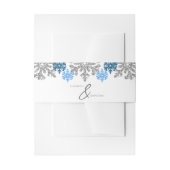 Silver Blue Snowflakes Winter Wedding Uitnodigingen Wikkel (Voorkant Voorbeeld)