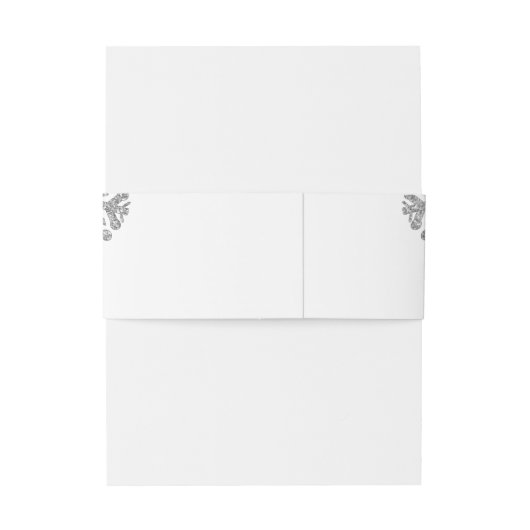 Silver Blue Snowflakes Winter Wedding Uitnodigingen Wikkel (Achterkant Voorbeeld)