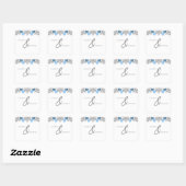 Silver Blue Snowflakes Winter Wedding Vierkante Sticker (Vel)