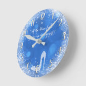 Silver & Blue Sparkle High-Hielprinses Slipper Ronde Klok (Hoek)