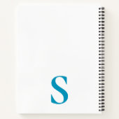 Silver Blue Sparkle-kerstmonogram Bullet Notitieboek (Achterkant)