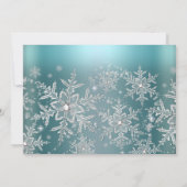 Silver Blue Sparkle Snowflake Foto Sweet 16 Kaart (Achterkant)