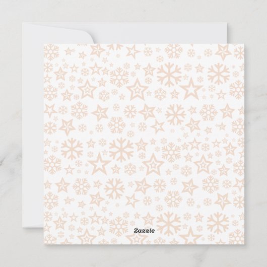Silver blue Square wish card with golden stars Feestdagenkaart (Achterkant)