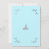 Silver & Blue Storybook Princess Sweet 16 Party Kaart (Achterkant)
