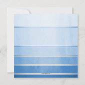 Silver Blue Striped Ton sur Ton Wedding Invitation Kaart (Achterkant)