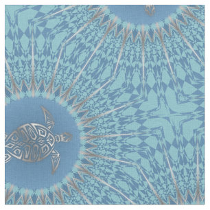 Silver Blue Turtle Animal Stof