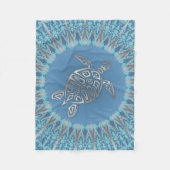 Silver Blue Turtle Mandala Animal Fleece Deken (Voorkant)