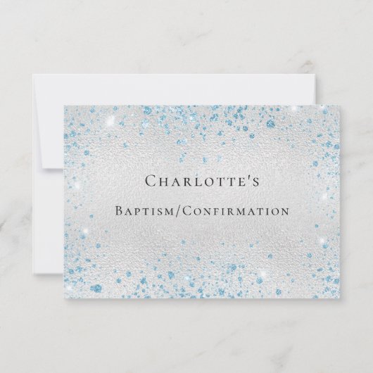 Silver Blue-verjaardagsfeest RSVP (Achterkant)