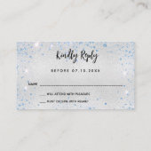 Silver Blue-verjaardagsfeest RSVP Informatiekaartje (Achterkant)