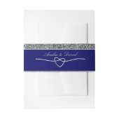 Silver Blue Wedding Invitation Belly Band Uitnodigingen Wikkel (Voorkant Voorbeeld)