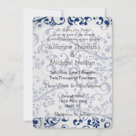 Silver Blue Wedding Kaart