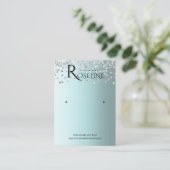 Silver Blue White glitter jewlery display Visitekaartje (Staand voorkant)