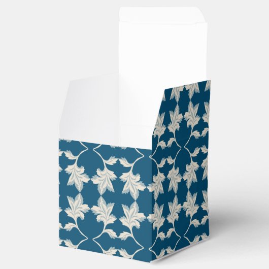 Silver Blue Winding Leaves Bedankdoosjes (Geopend)