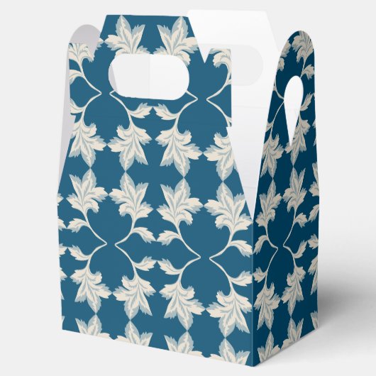 Silver Blue Winding Leaves Bedankdoosjes (Geopend)