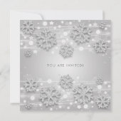 Silver Blue Winter Glitter 50th Birthday Party Kaart (Achterkant)