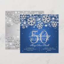 Silver Blue Winter Glitter 50th Birthday Party