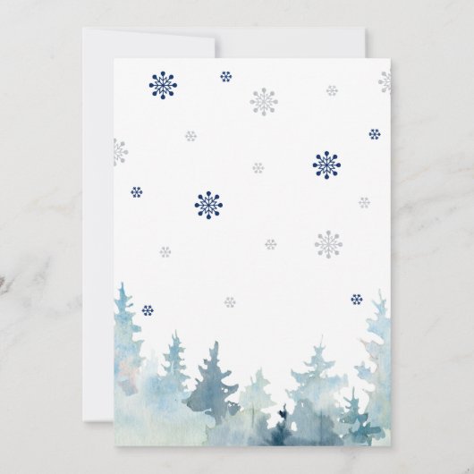 Silver & Blue Winter op ederland 1e verjaardag Kaart (Achterkant)