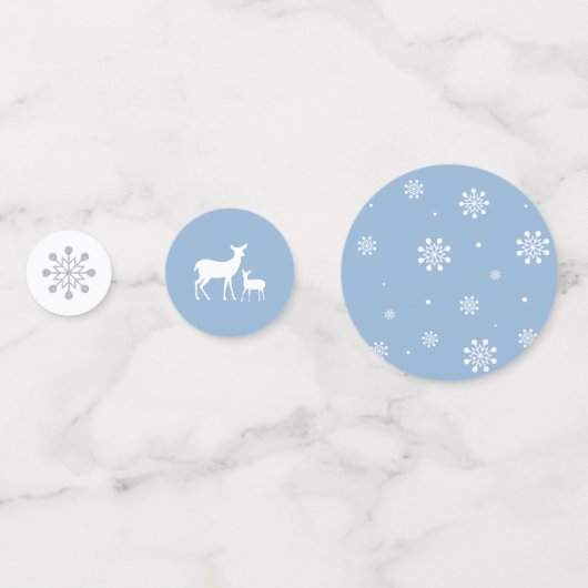 Silver & Blue Winter Snowflake Boy Baby shower Confetti (Achterkanten)