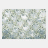 Silver Blue Winter Spruce Eucalyptus Holiday Posy Inpakpapier Vel (Voorkant 2)