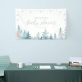 Silver & Blue Winter Wonderland Baby shower Spandoek (Beurs)