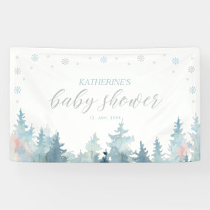 Silver & Blue Winter Wonderland Baby shower Spandoek