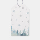 Silver & Blue Winter Wonderland Bedankt Favor Cadeaulabel (Achterkant)