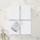Silver & Blue Winter Wonderland Bedankt Favor Gi Cadeaulabel (Met Touw)