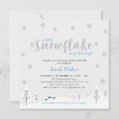 Silver & Blue Winter Wonderland Boy Baby shower Kaart (Voorkant)