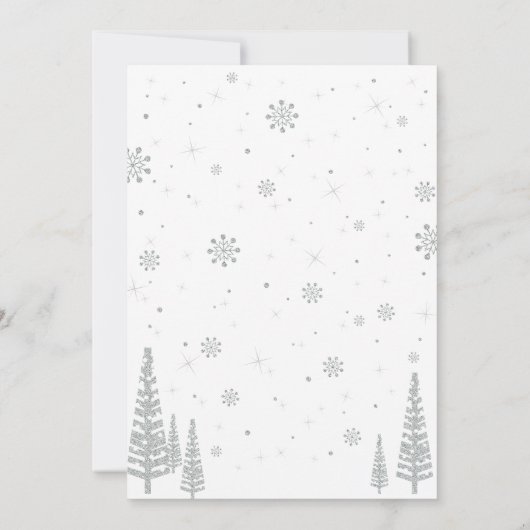 Silver & Blue Winter Wonderland Boy Birthday Kaart (Achterkant)