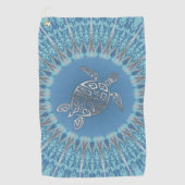 Silver Blue Zee Turtle and Mandala Golfhanddoek (Voorkant)
