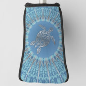 Silver Blue Zee Turtle and Mandala Maritime Golfheadcover (Draai 90)
