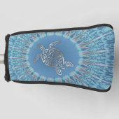 Silver Blue Zee Turtle and Mandala Maritime Golfheadcover (Voorkant)