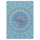 Silver Blue Zee Turtle and Mandala Tafelkleed (Voorkant)