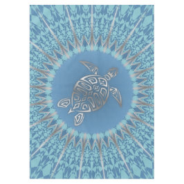 Silver Blue Zee Turtle and Mandala Tafelkleed