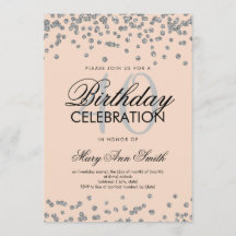 Silver Blush 40th Birthday Party Glitter Confetti